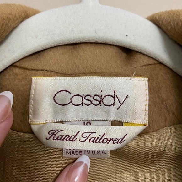 Cassidy Vintage Caramel 100% Pure Wool Made in USA Swing Trench Coat Size 10 - Picture 4 of 14
